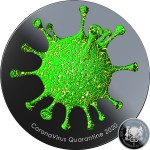 Republic of Chad QUARANTINE COVID-19 series CORONAVIRUS Silver coin 5000 Francs 3D Virus Effect 2020 Black Proof Gold plated Pinnacle Relief 1 oz